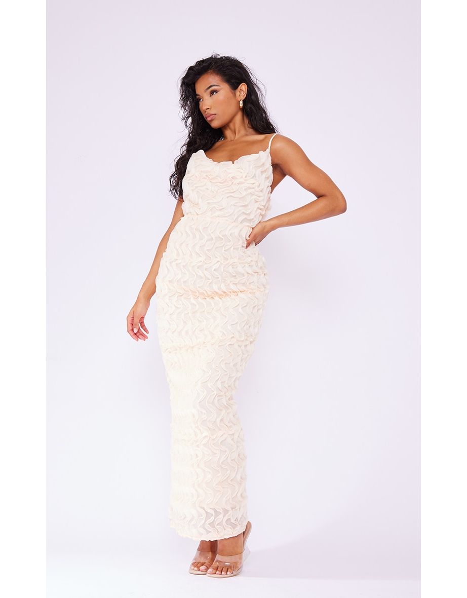 Cream chiffon cheap maxi dress