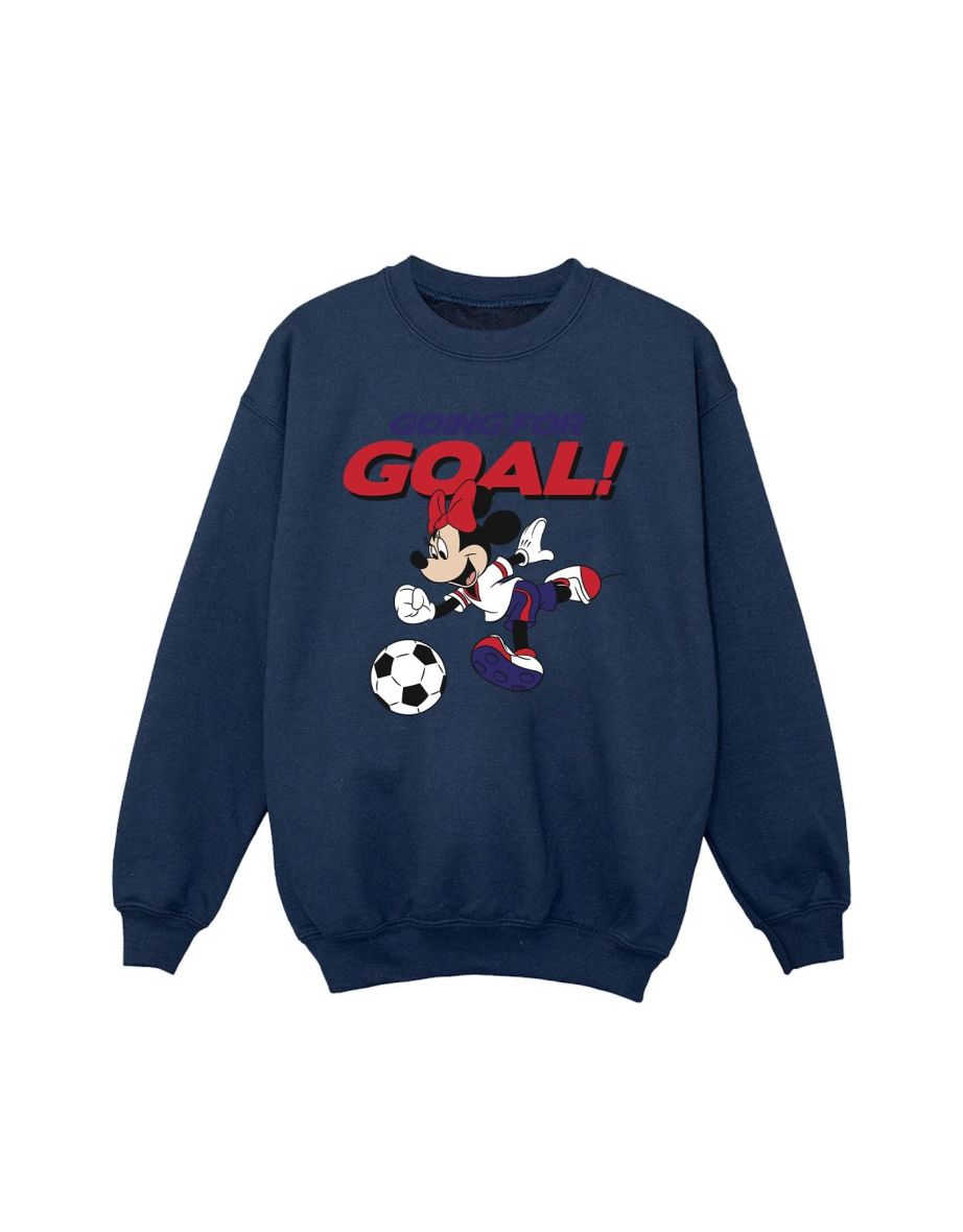 Disney Girls Minnie Mouse Going For Goal Sweatshirt - Navy Blue - 1
