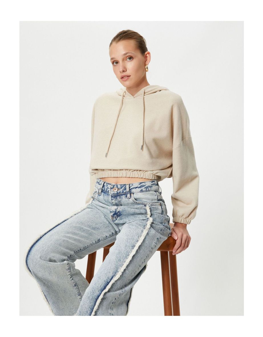 Hoodie with Elastic Waist and Wrists