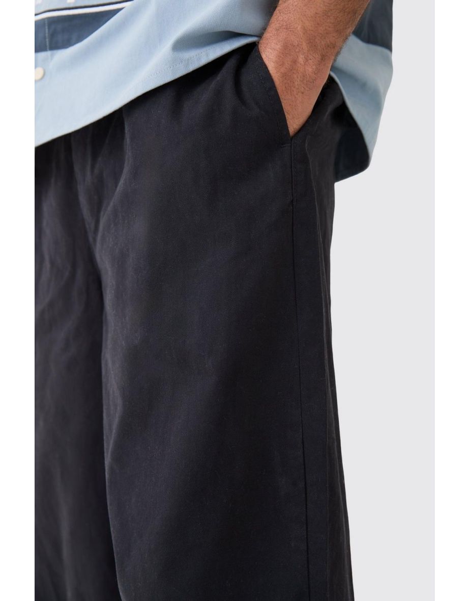 Bungee Waist Twill Parachute Pants - black - 2