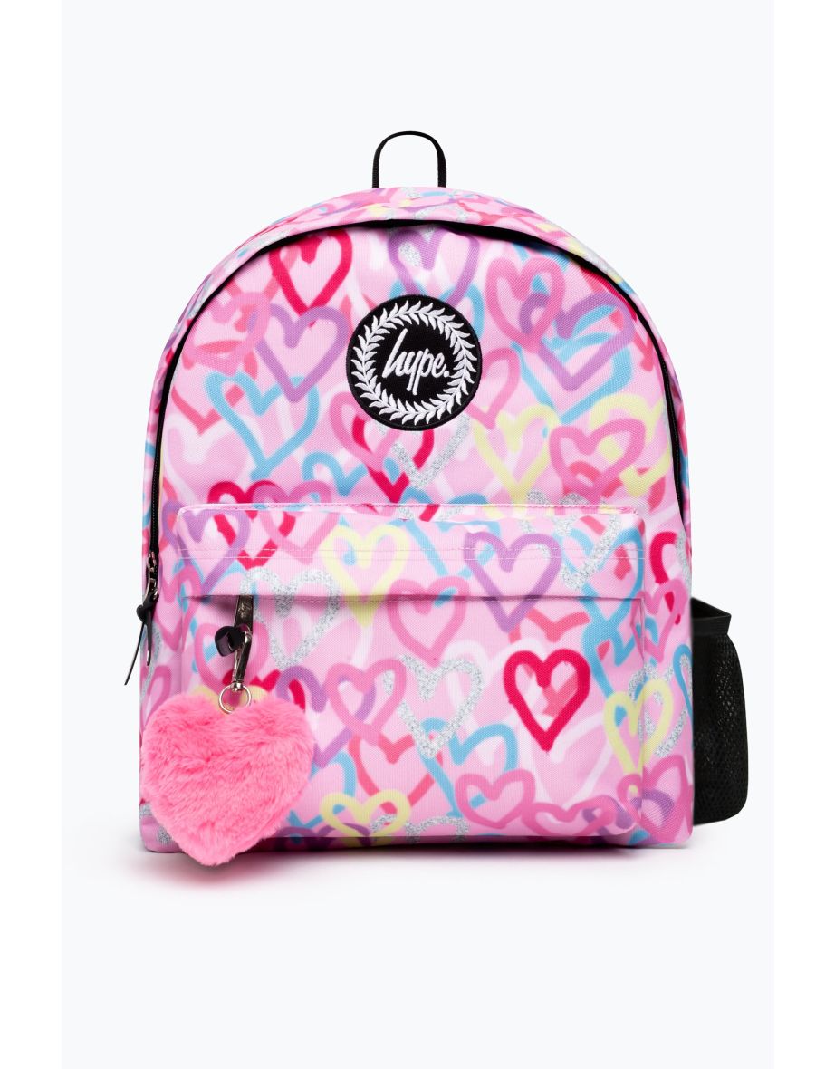 Shop HYPE GIRLS PINK GRAFFITI HEARTS ICONIC BACKPACK Online in Qatar VogaCloset