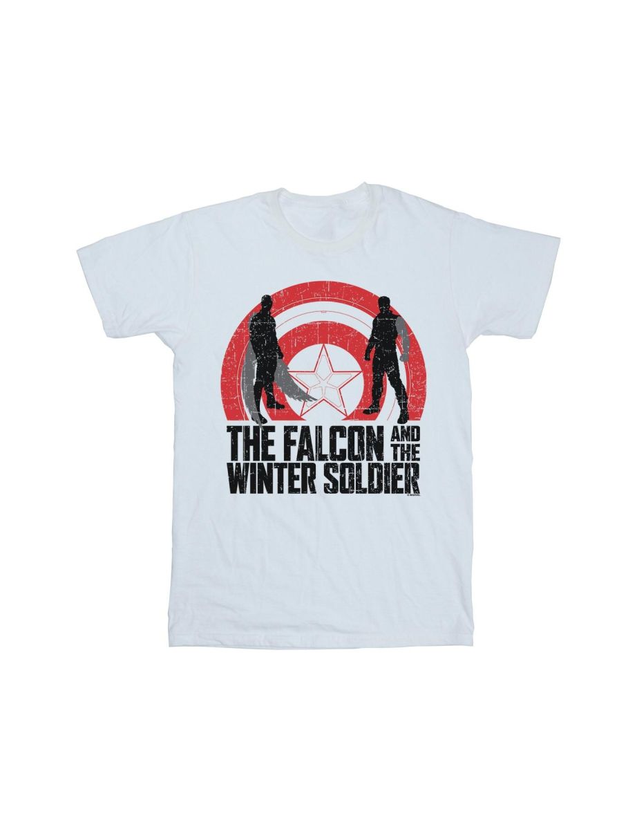 Marvel Boys The Falcon And The Winter Soldier Shield Silhouettes T-Shirt - White - 1