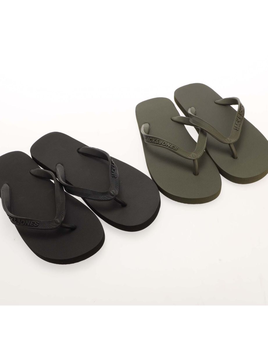 Men's Jack Jones 2 Pack Basic EVA Flip Flops in Black - 6