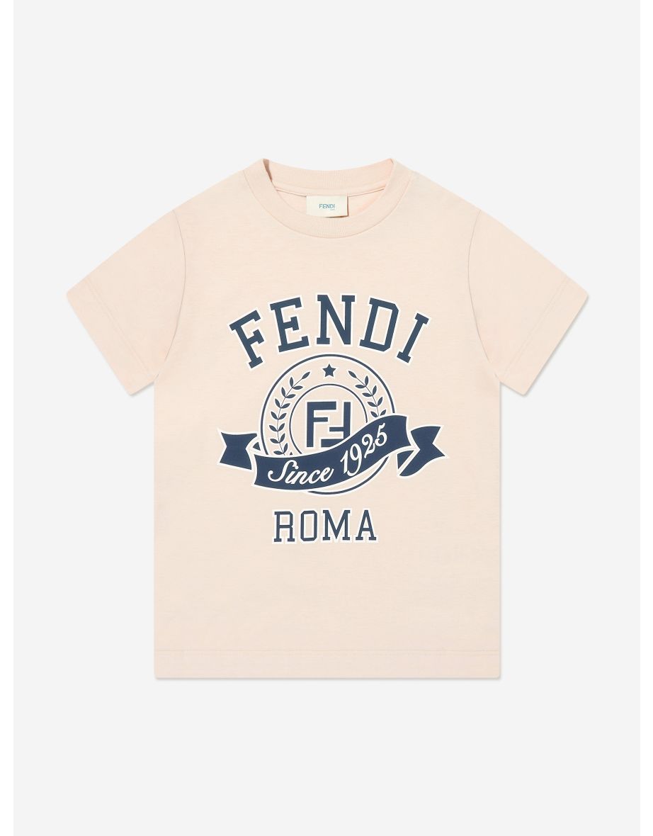 Kids Crest Logo T-Shirt in Beige