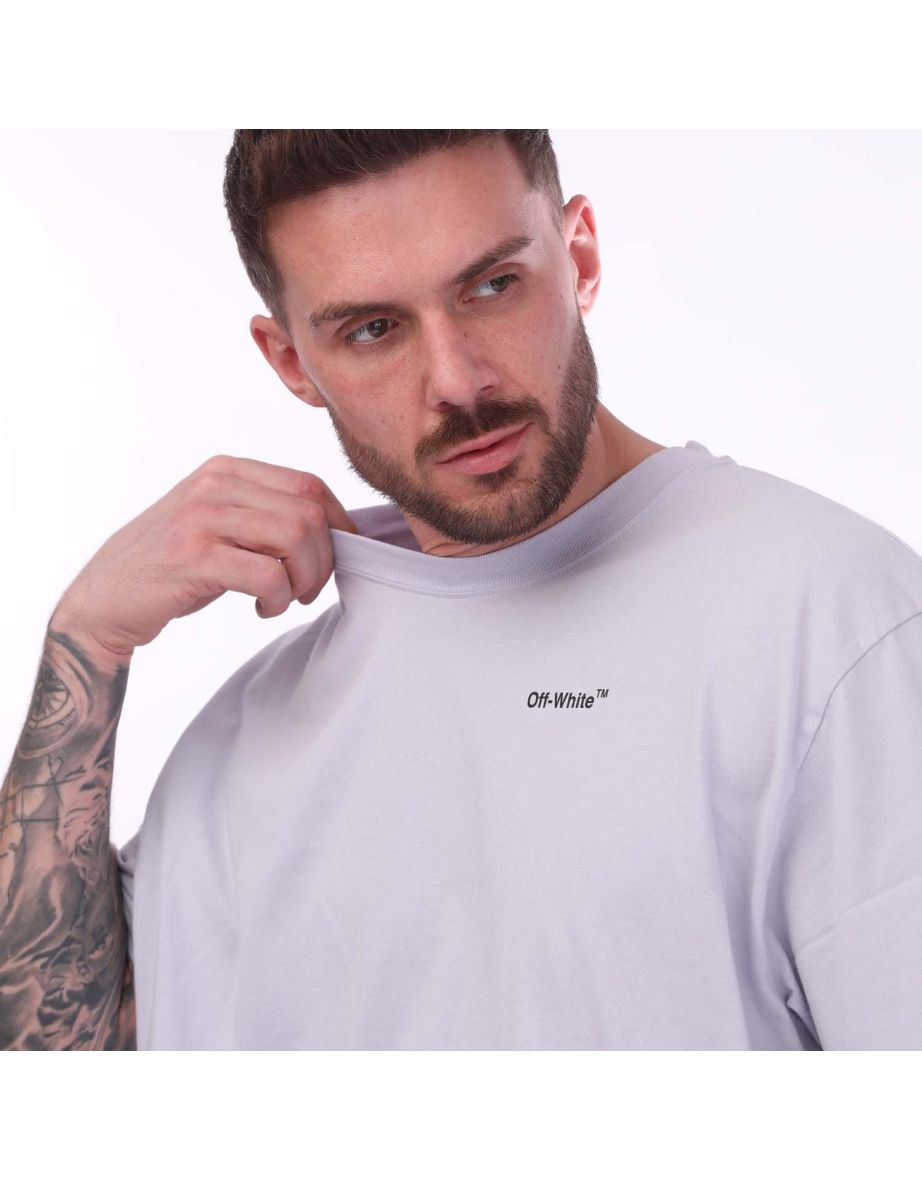 Men's Off White Caravaggio Arrow Over T-Shirt in Purple - 4