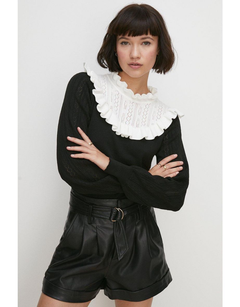 Oasis frill shoulder jumper best sale