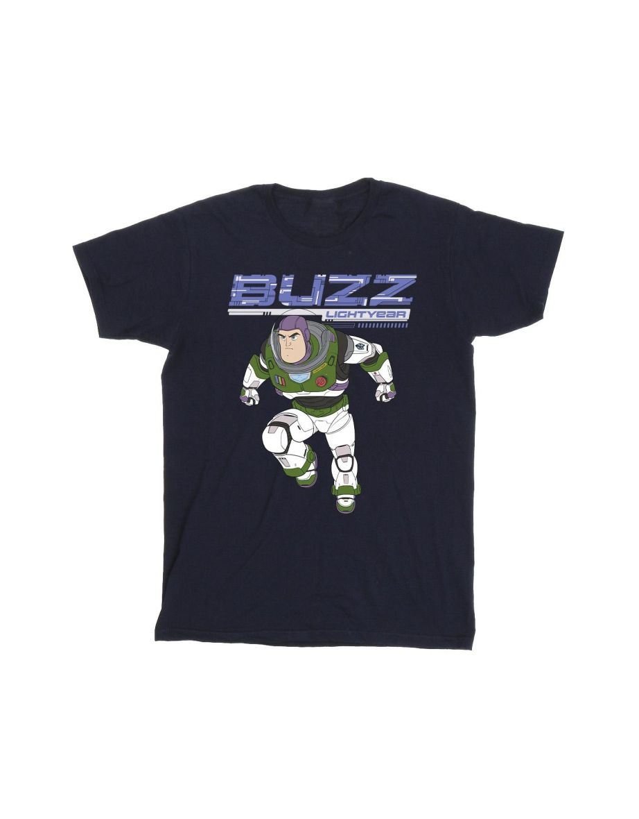 Disney Girls Lightyear Buzz Jump To Action Cotton T-Shirt - Navy Blue - 1