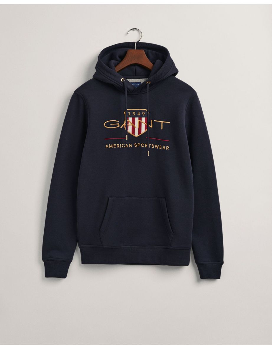 Men's Gant Archive Shield Hoody in Blue