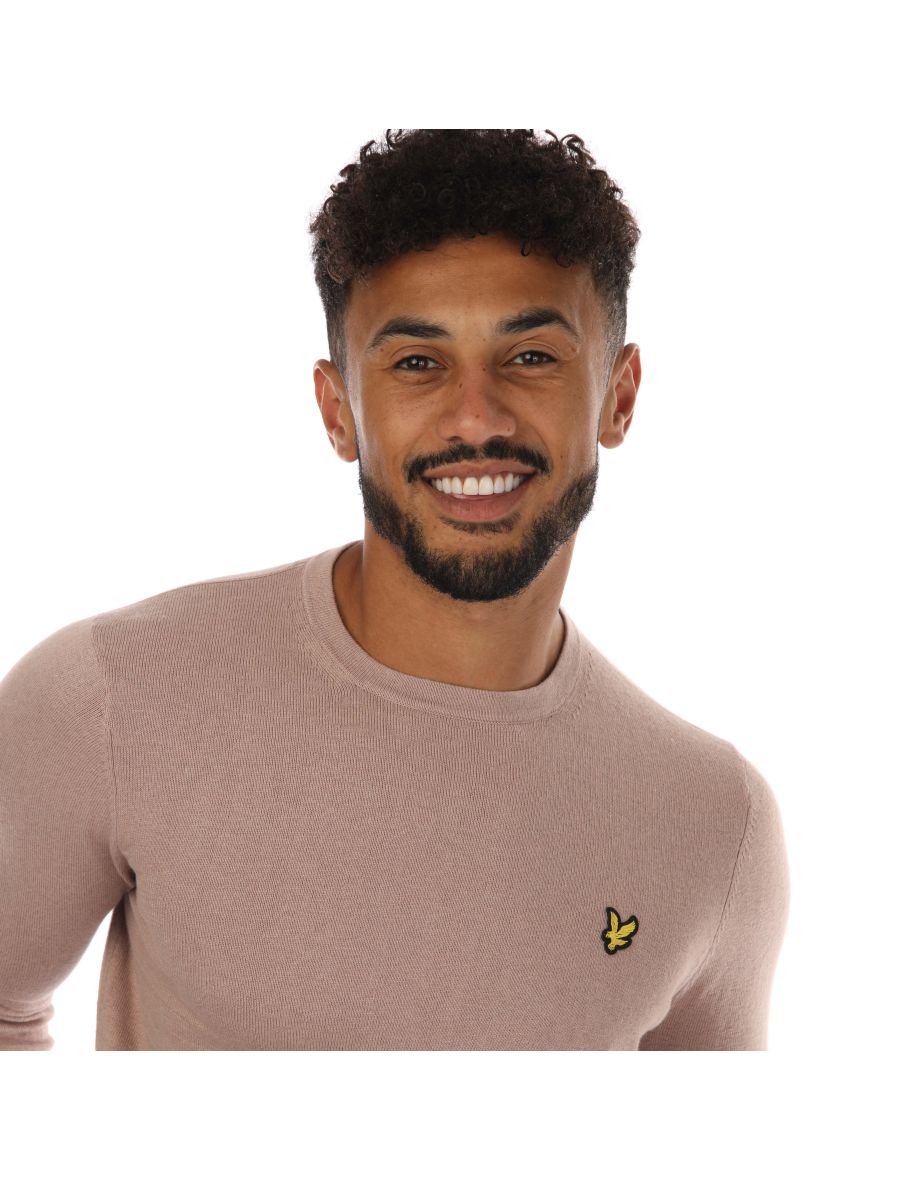 Men's Lyle And Scott Cotton Merino Jumper in Pink - 2