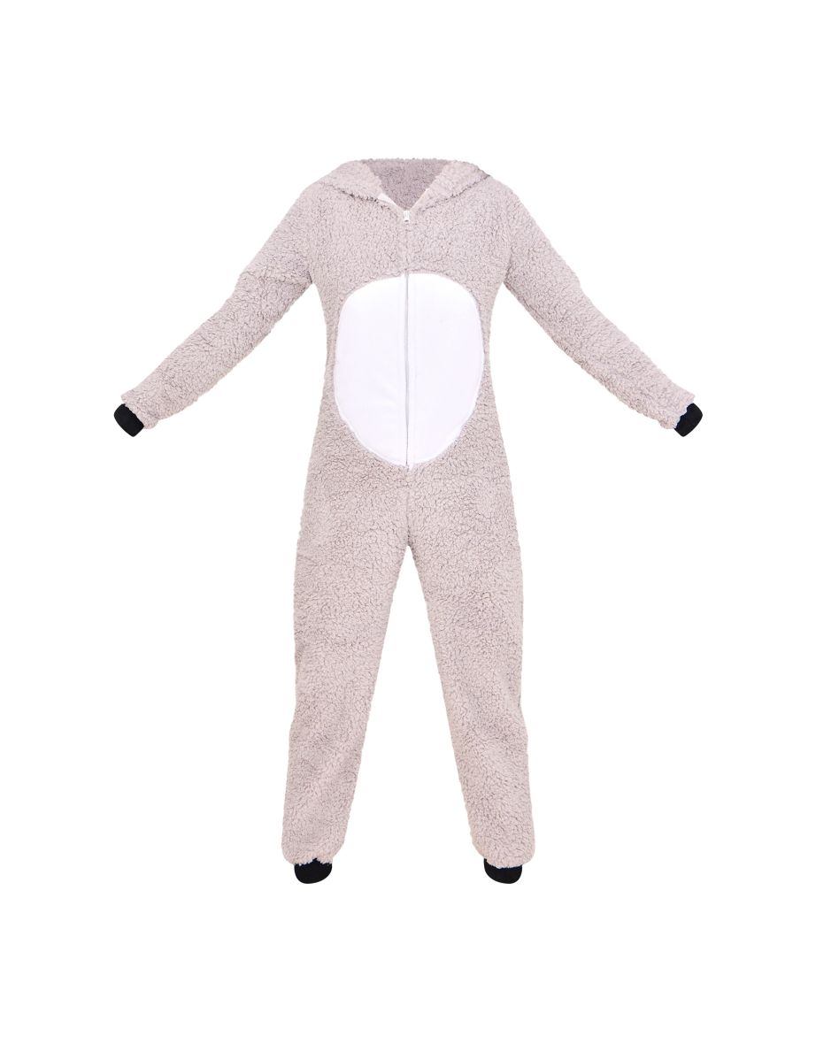 Grey Koala Hood Fleece Onesie - 4