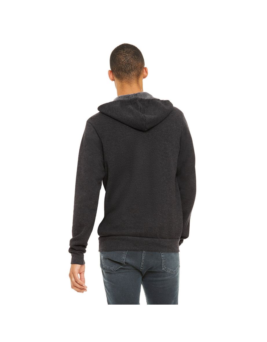 Bella + Canvas Adults Unisex Full Zip Hoodie - Dark Grey Heather - 3