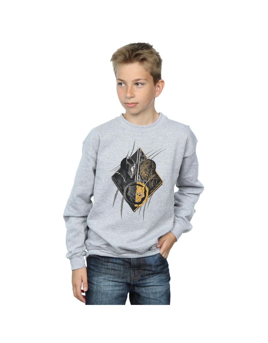 Shop Marvel Boys Black Panther Vs Killmonger Sweatshirt Sports Grey Online in Bahrain VogaCloset