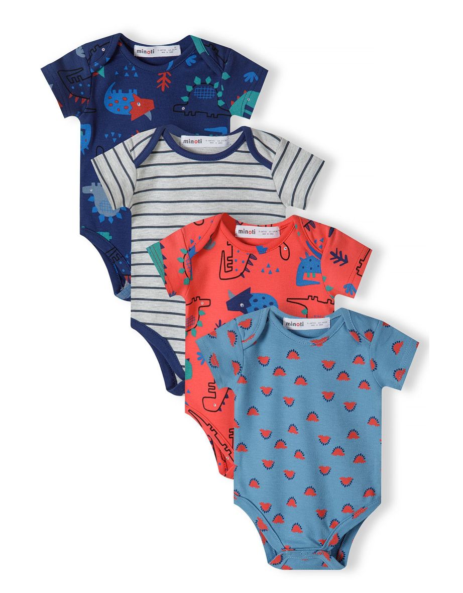 4 Pack Baby Boy Short Sleeve Bodysuit