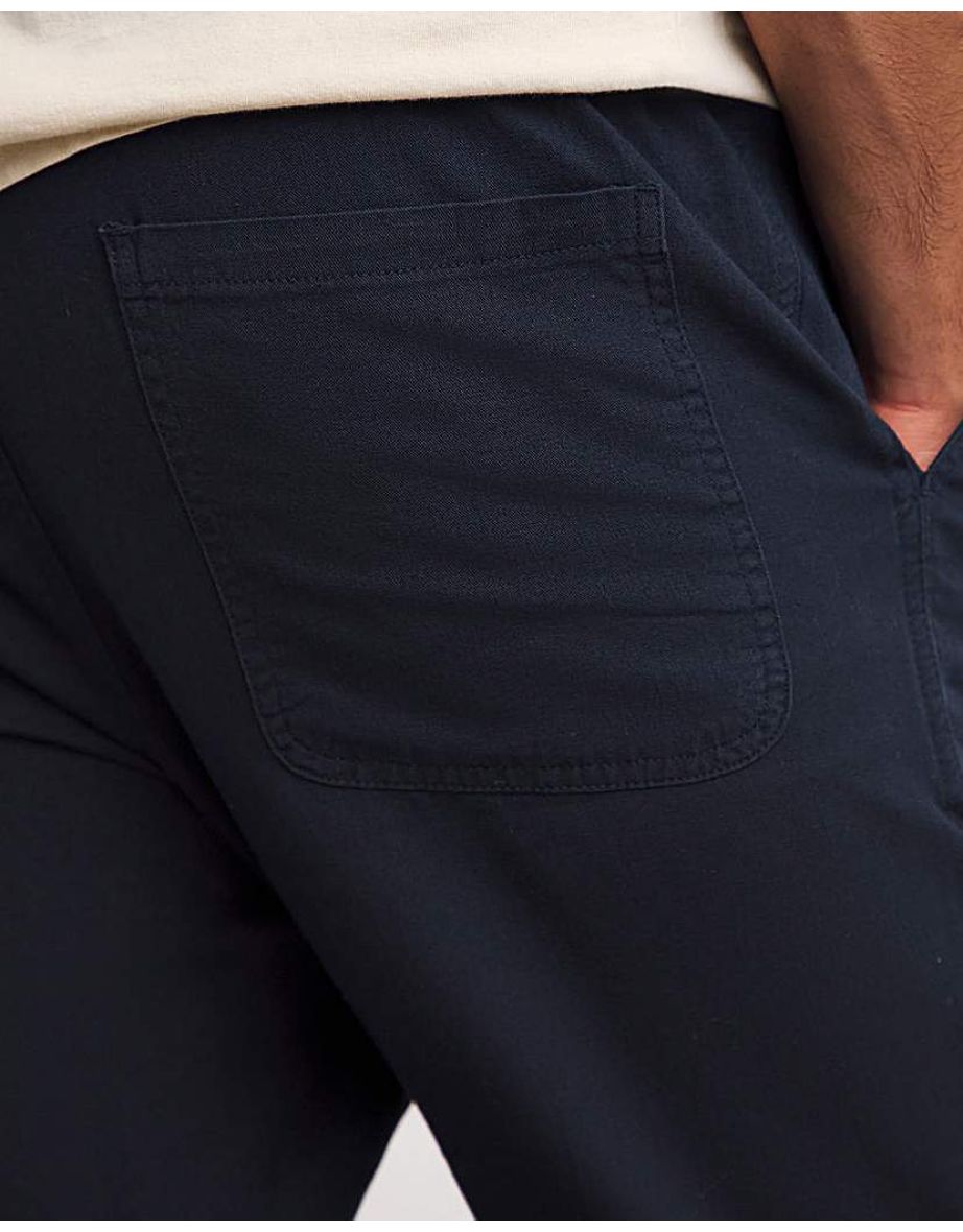 Linen Blend Tapered Elasticated Trouser - 3