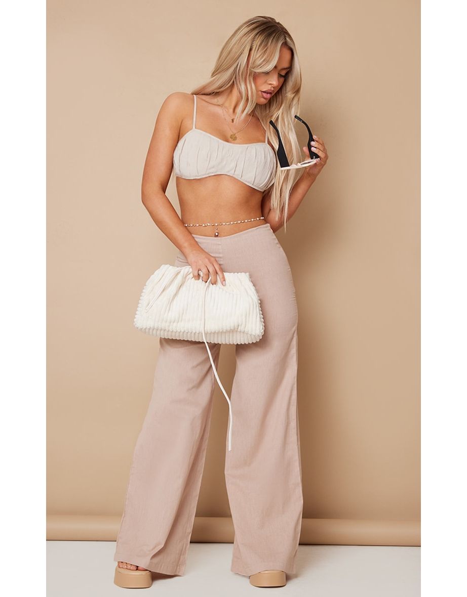 White Scuba Extreme Wide Leg Trousers  All white outfit Wide leg pants  outfit White outfits