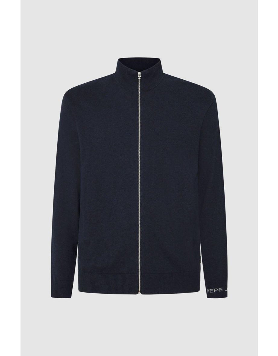 Pepe Jeans New Andre Mock Neck Full Zip Knit Navy