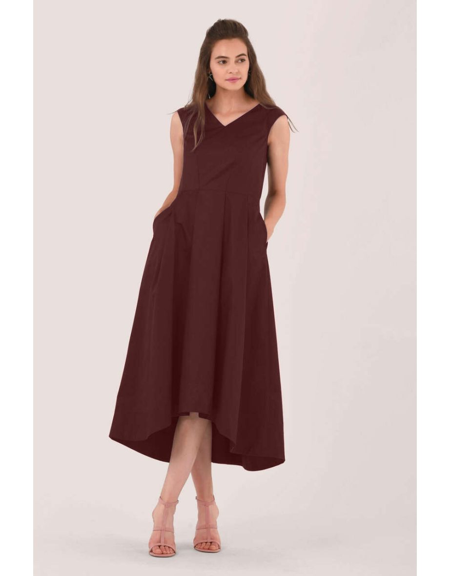 High low pleated dress best sale