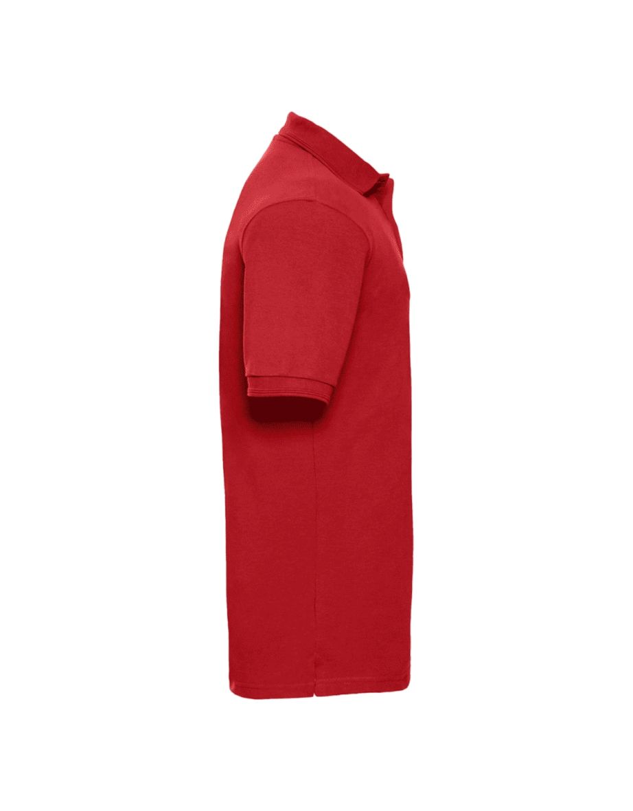 Russell Mens Ripple Collar & Cuff Short Sleeve Polo Shirt - Classic Red - 1