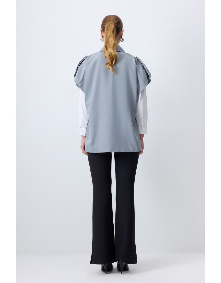 DOUBLE-BREASTED TRENCH VEST - 3