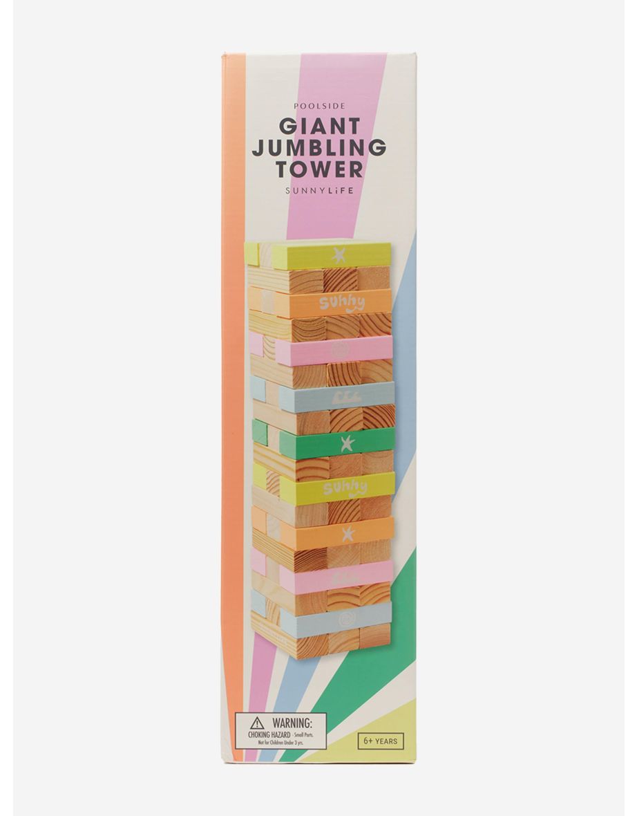 Sunnylife Kids Pool Side Giant Jumbling Tower in Multicolour (45cm) - 2