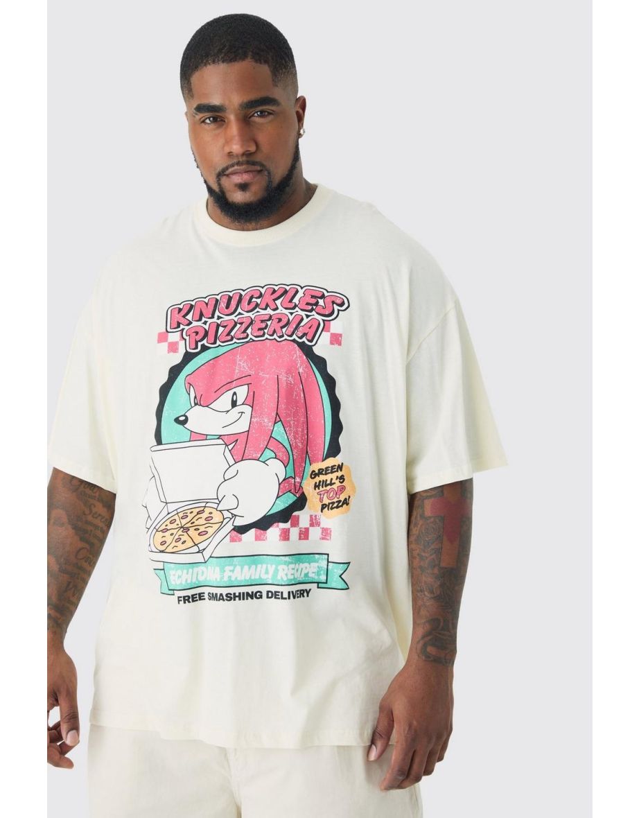 Plus Sonic Knuckles License Print T-shirt In White - ecru - 2