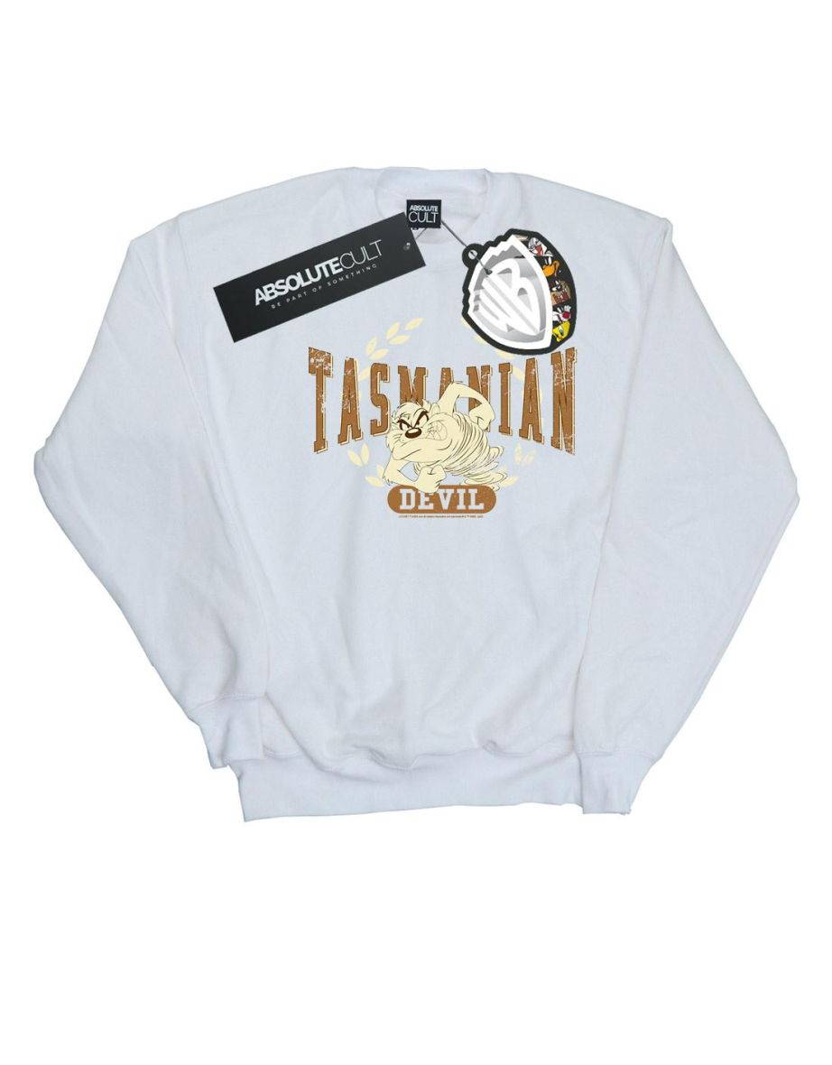 Looney Tunes Boys Tasmanian Devil Varsity Sweatshirt - White
