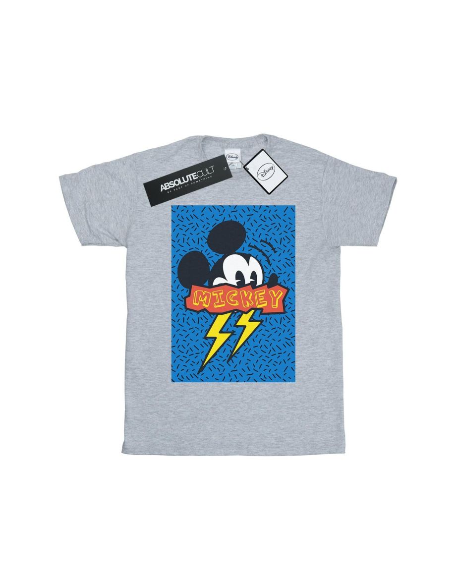 Disney Girls Mickey Mouse 90s Flash Cotton T-Shirt - Sports Grey - 1