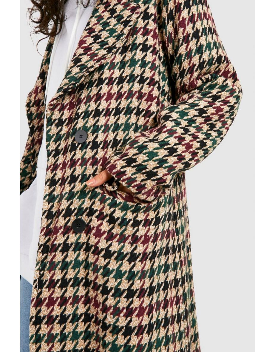 Check Oversized Coat - multi - 3