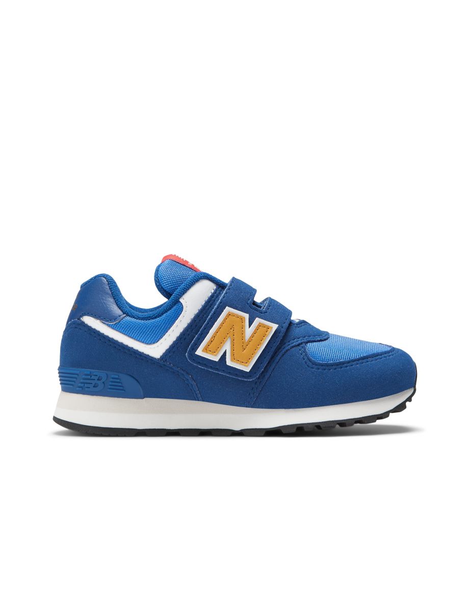 Boy's New Balance Juniors 574 Hook & Loop Trainers in Blue