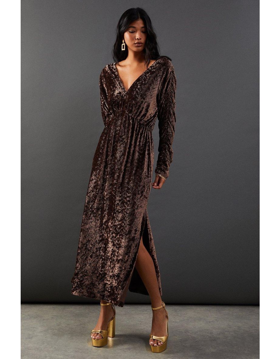 Burnout Velvet Batwing Dress