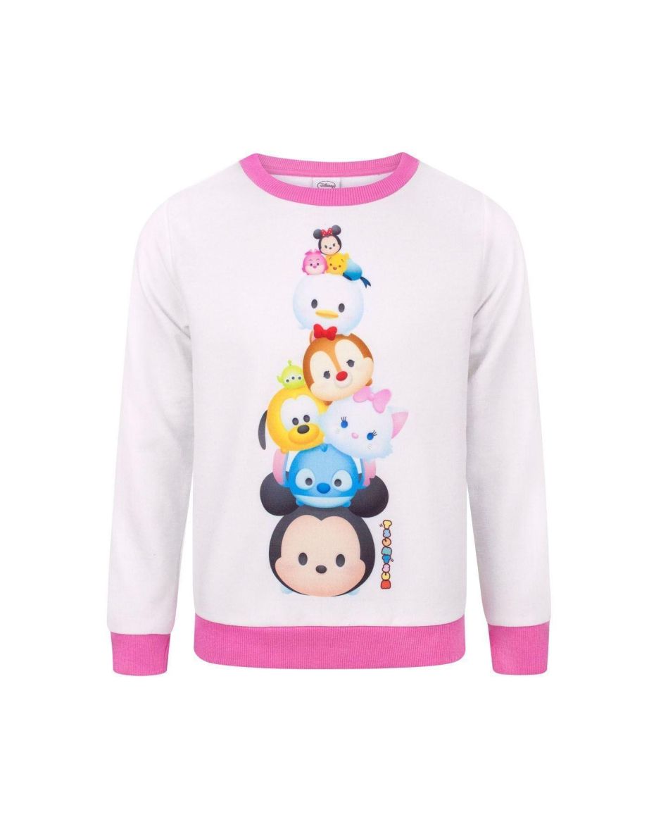 Tsum Tsum Girls Sweatshirt - White/Hot Pink