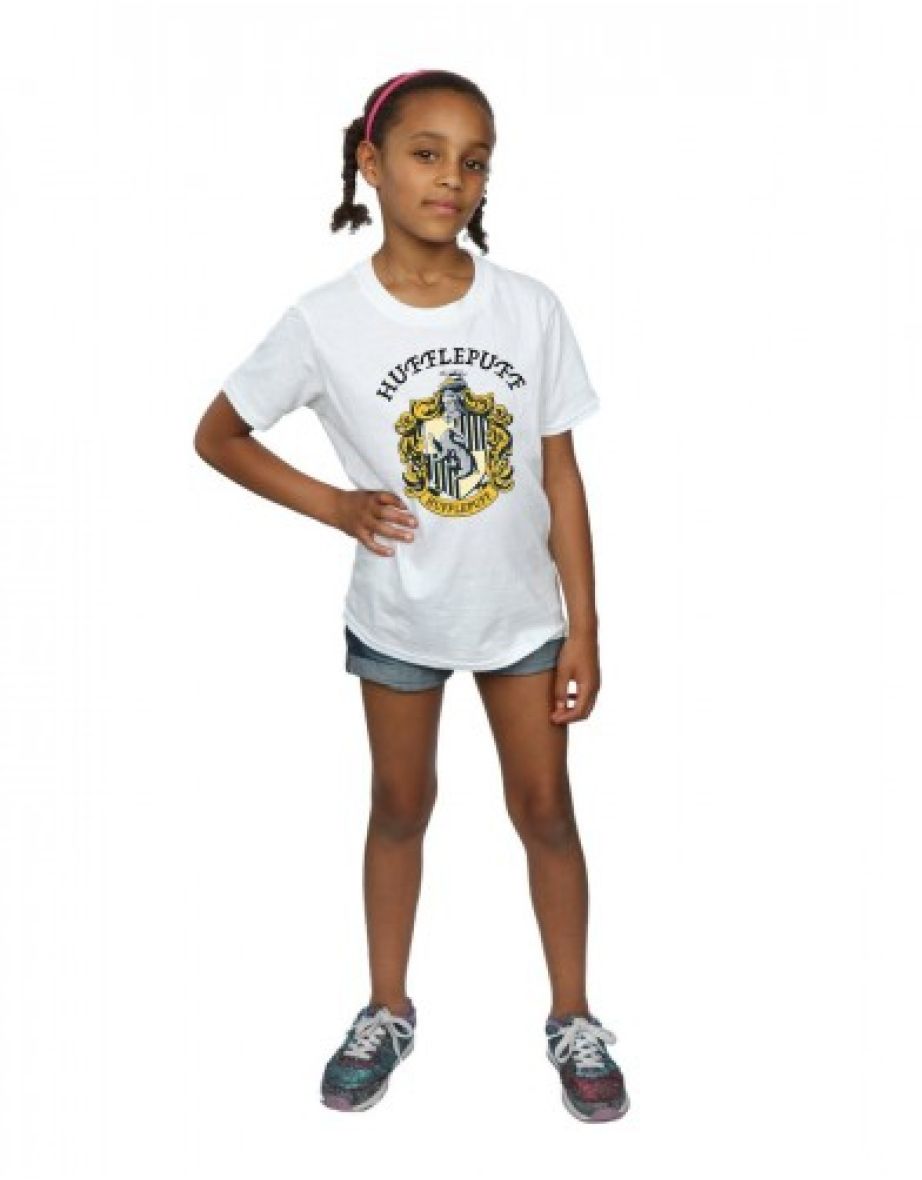 Harry Potter Girls Hufflepuff Cotton T-Shirt - White - 3
