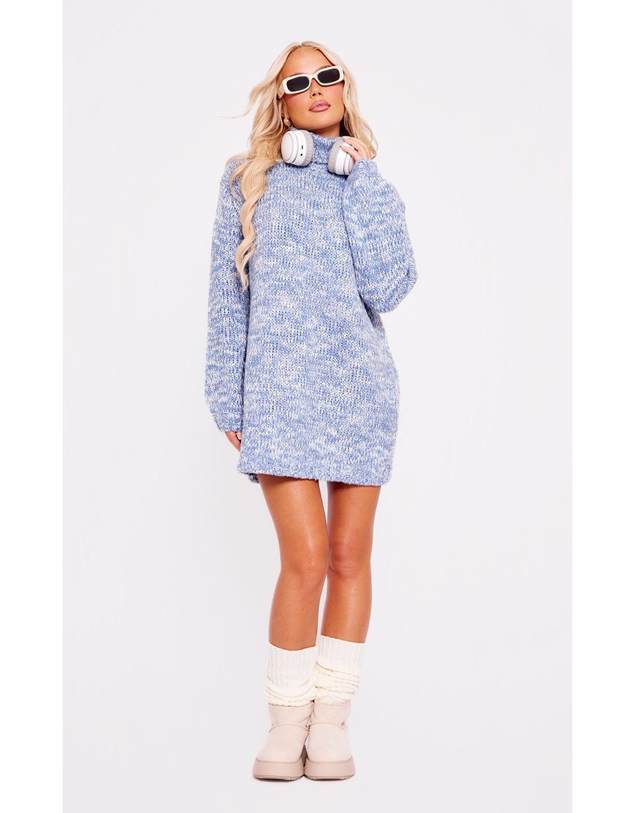 Chunky roll outlet neck jumper dress