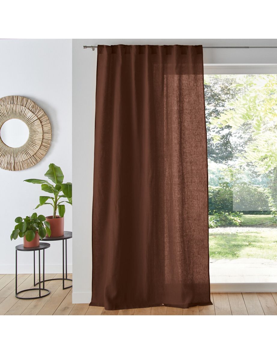 Onega Washed Linen Single Curtain with Concealed Tabs