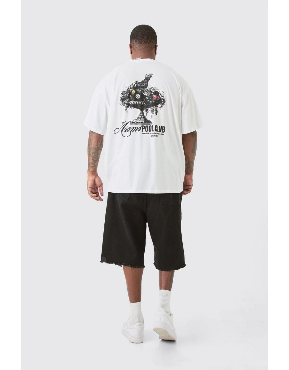 Plus Miami Pool Club Back Print T-shirt In White - white - 2