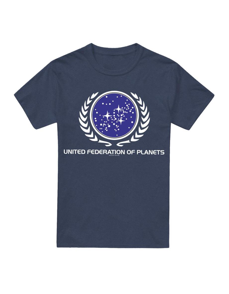 Star Trek Unisex Adult United Federation Logo T-Shirt - Navy