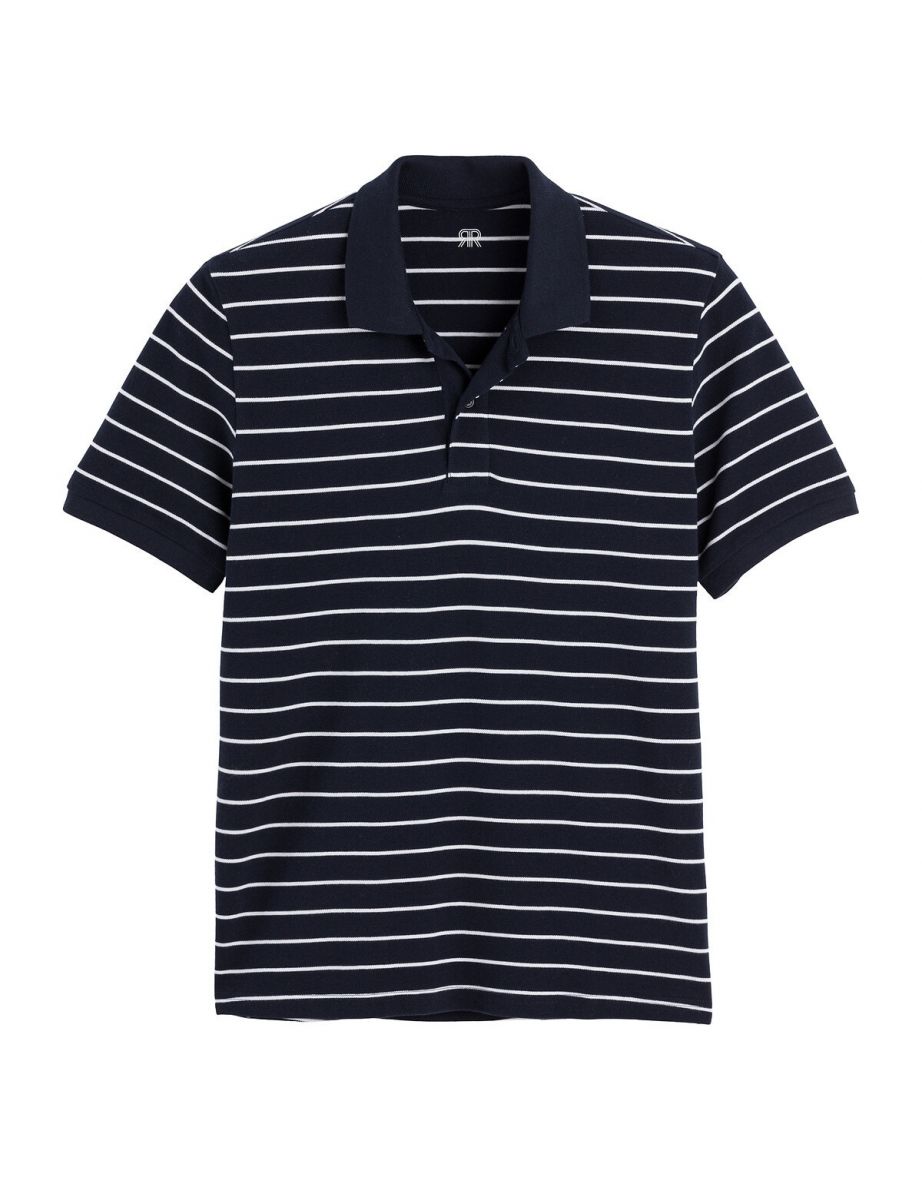 Striped Polo Shirt in Organic Cotton with Short Sleeves - 4