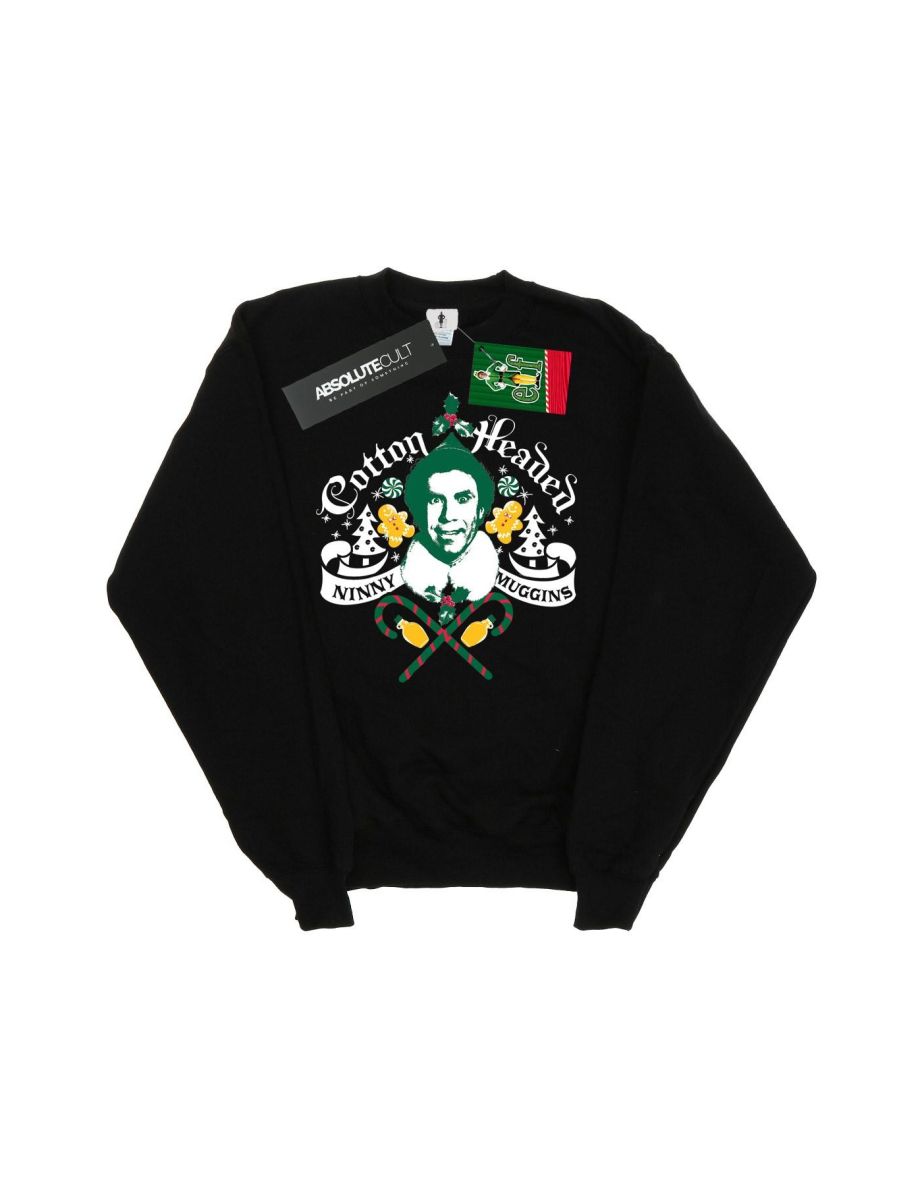 Elf Girls Headed Ninny Muggins Sweatshirt - Black