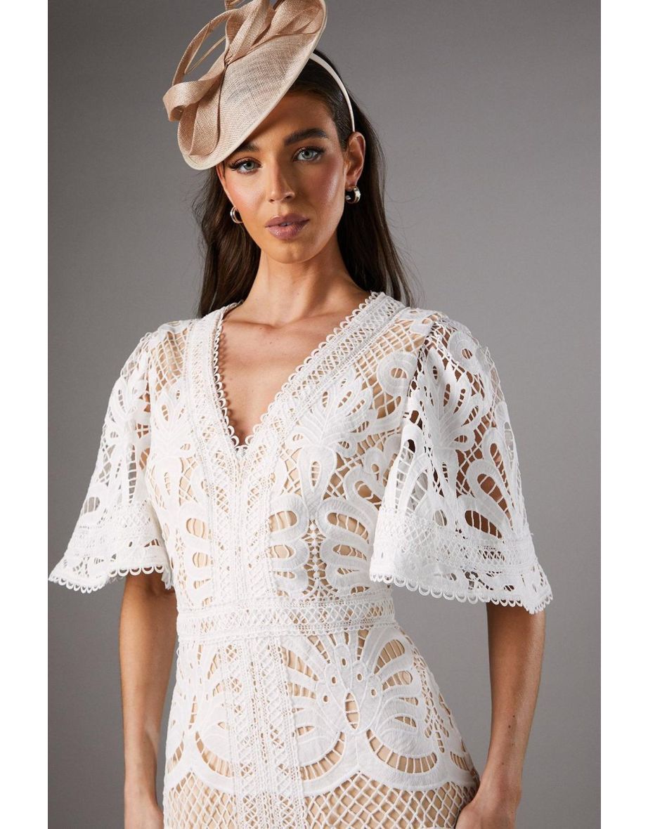 Placement Lace Hanky Hem Dress - 3