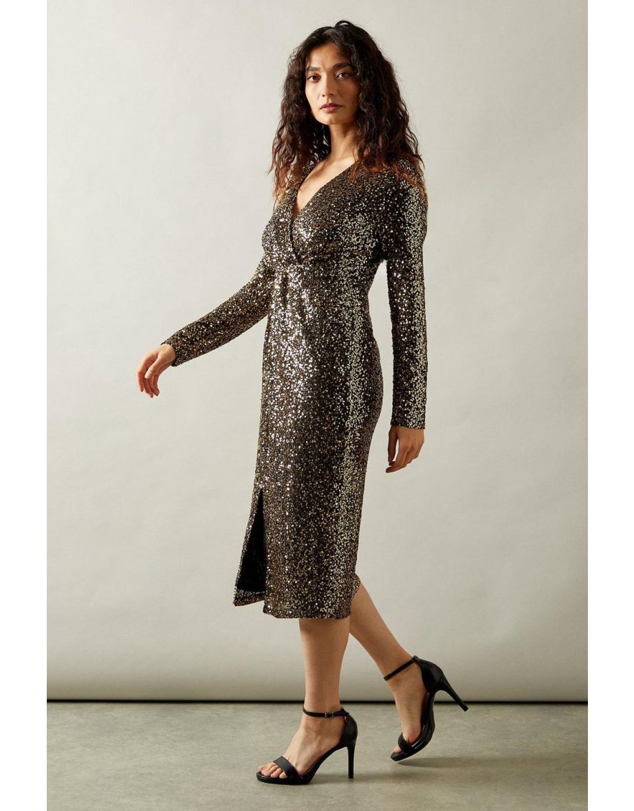 Occasion Sequin Twist Pencil Dress