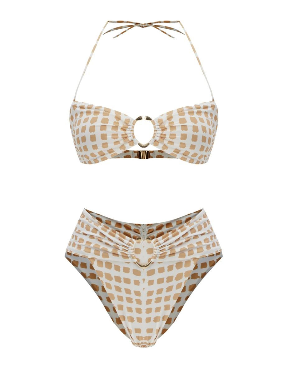 Ecru Beige Color Bikini Set