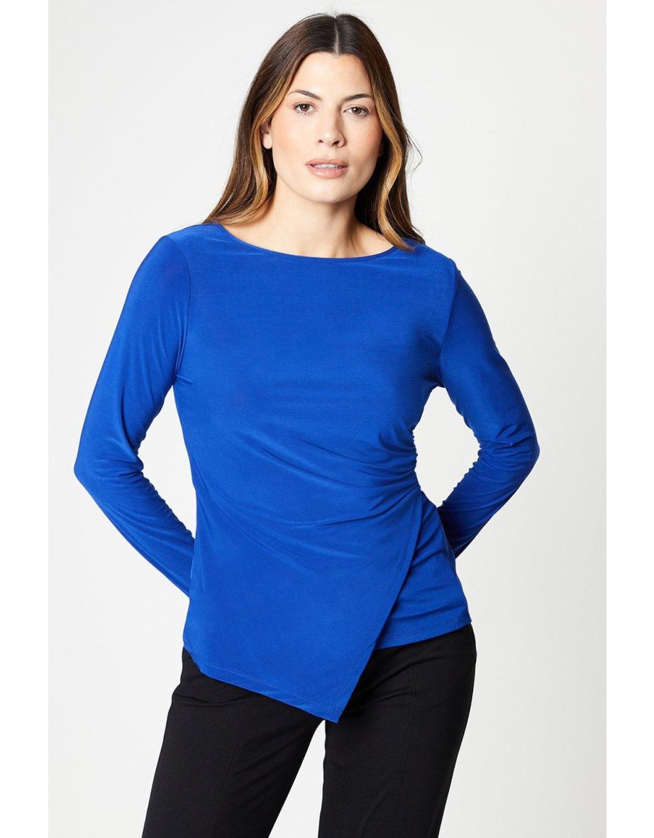 Jersey Ruched Side Long Sleeve Top