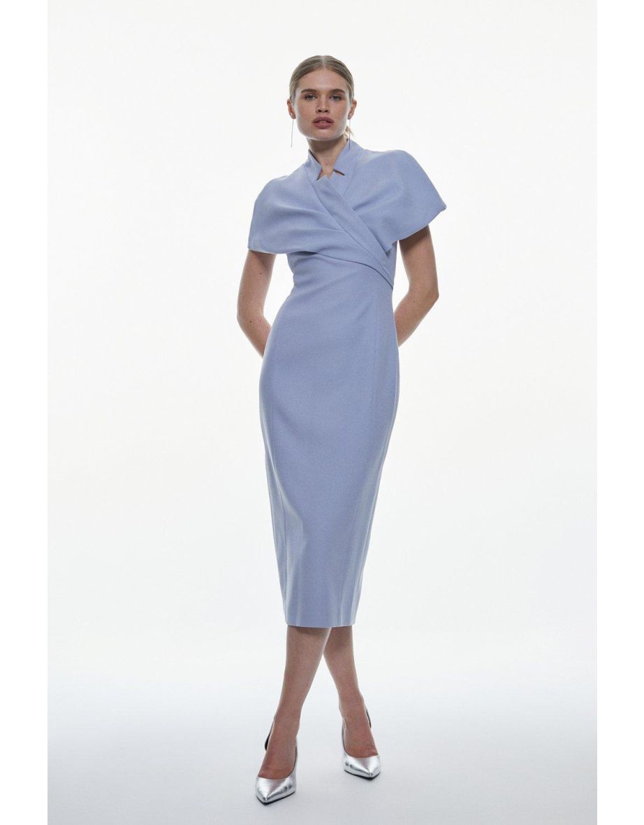 Buy Theory Neutral A-line Midi Dress in Crepe for Women in Kuwait