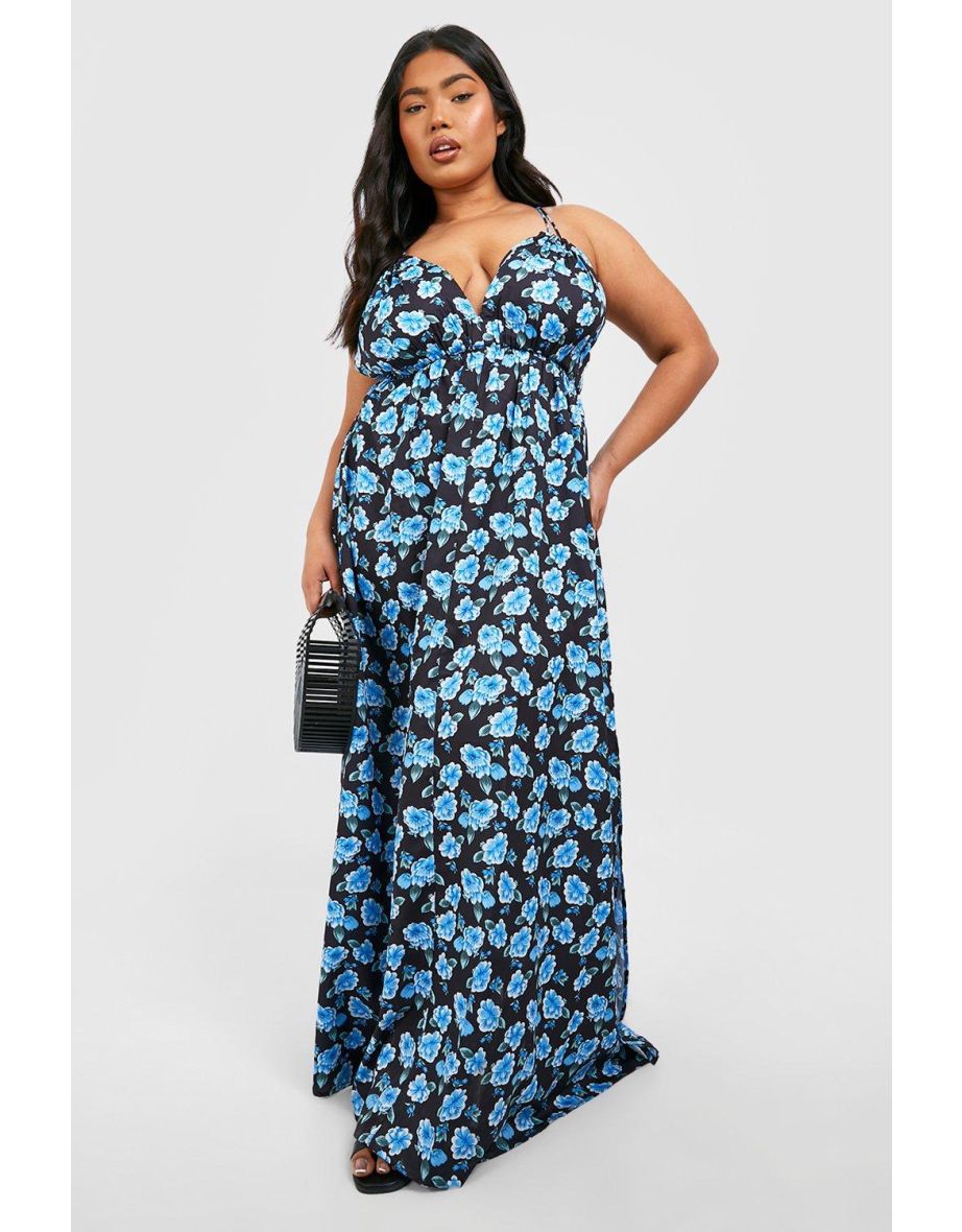 Plus size plunge maxi dress hotsell