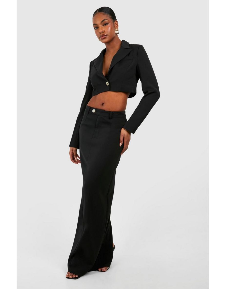 Shop Tall Woven Tailored Maxi Skirt black Online in Bahrain VogaCloset