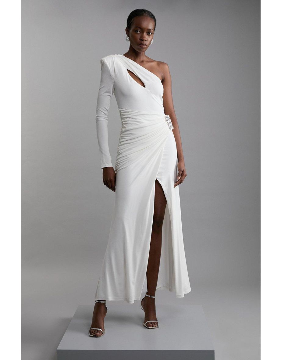 Petite Premium Viscose Jersey Hardware Maxi Dress