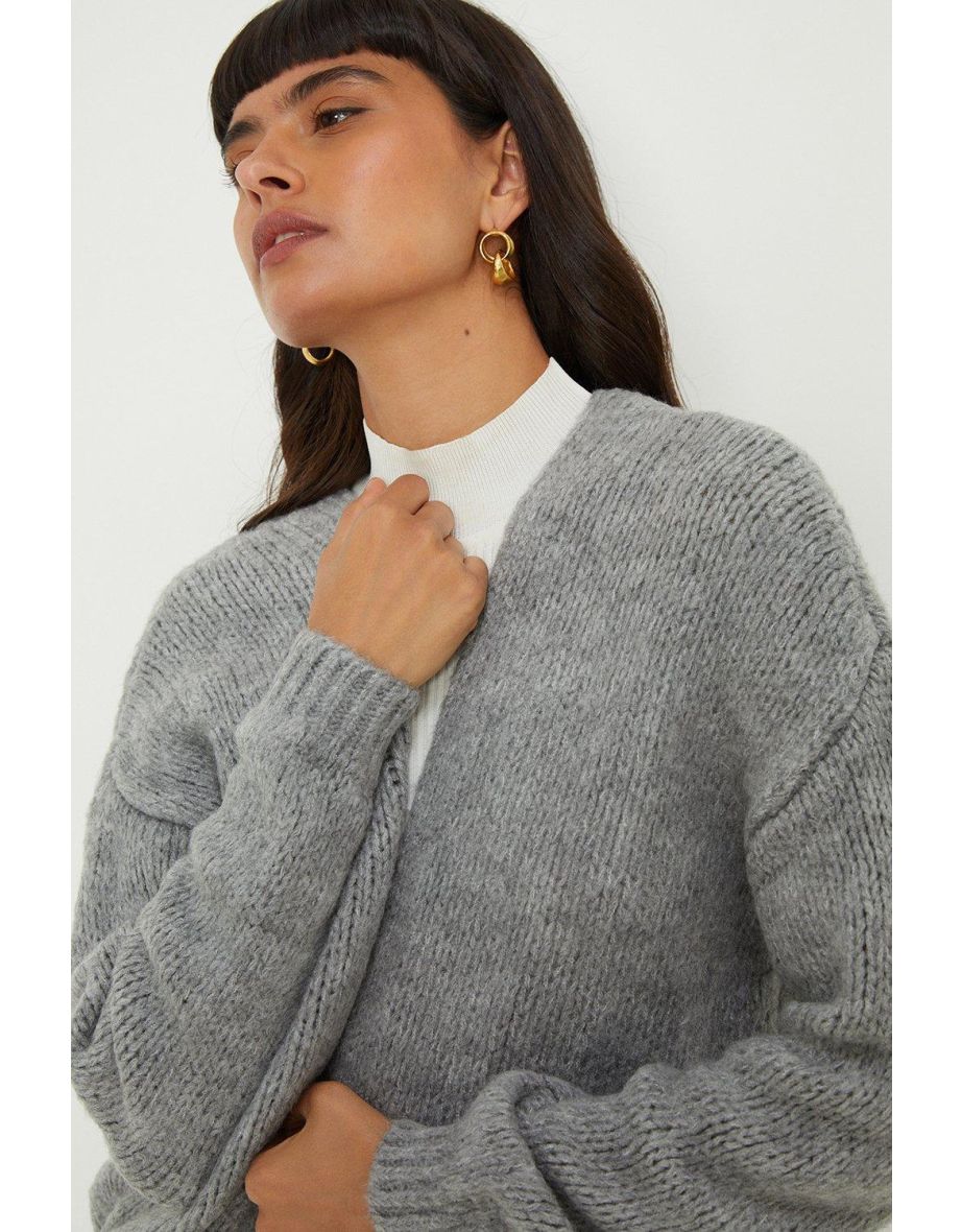 Chunky Knit Oversized Batwing Cardigan - 2