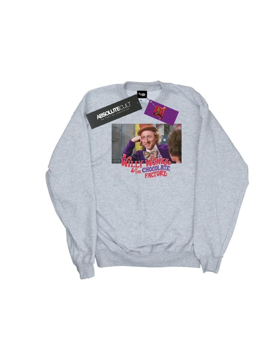 Willy Wonka And The Chocolate Factory Girls Condescending Wonka Sweatshirt - Sports Grey - 1