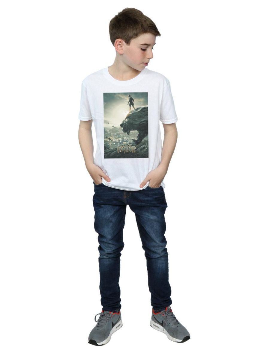 Marvel Boys Black Panther Poster T-Shirt - White - 3