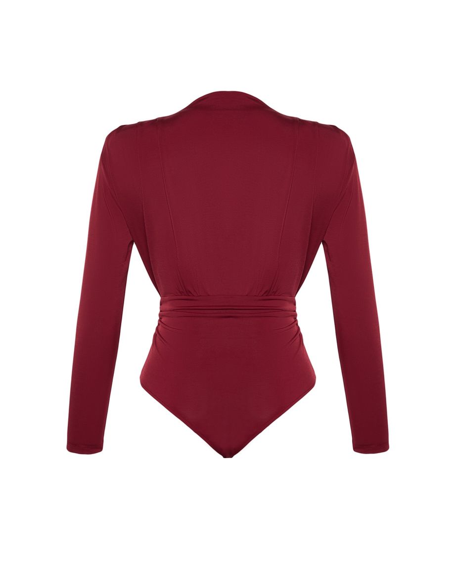Claret Red Plunger Collar Detailed Body - 7
